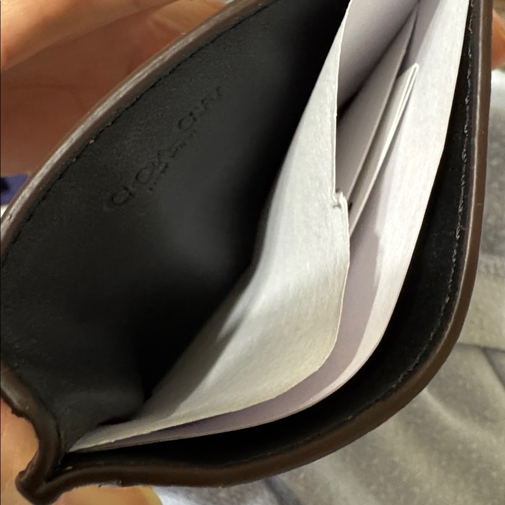 ❤️ Coach Leather Money Clip Card Case Dark Saddle/Dark Saddle Retail - Picture 7 of 8